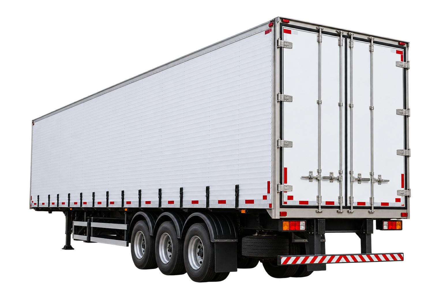 Carreta baú para transporte rodoviário de grandes volumes
